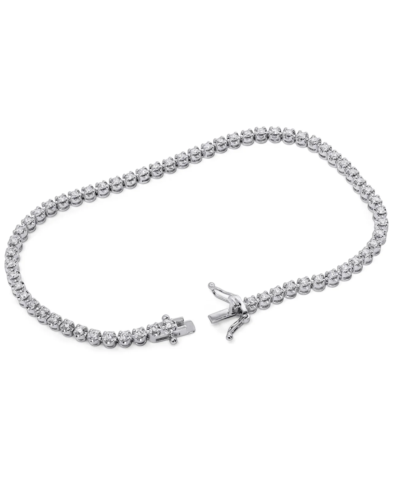 14K White Gold Lab Grown Diamonds 1-1/5 Ct Tennis Bracelet with IGI Certificate - Image 3