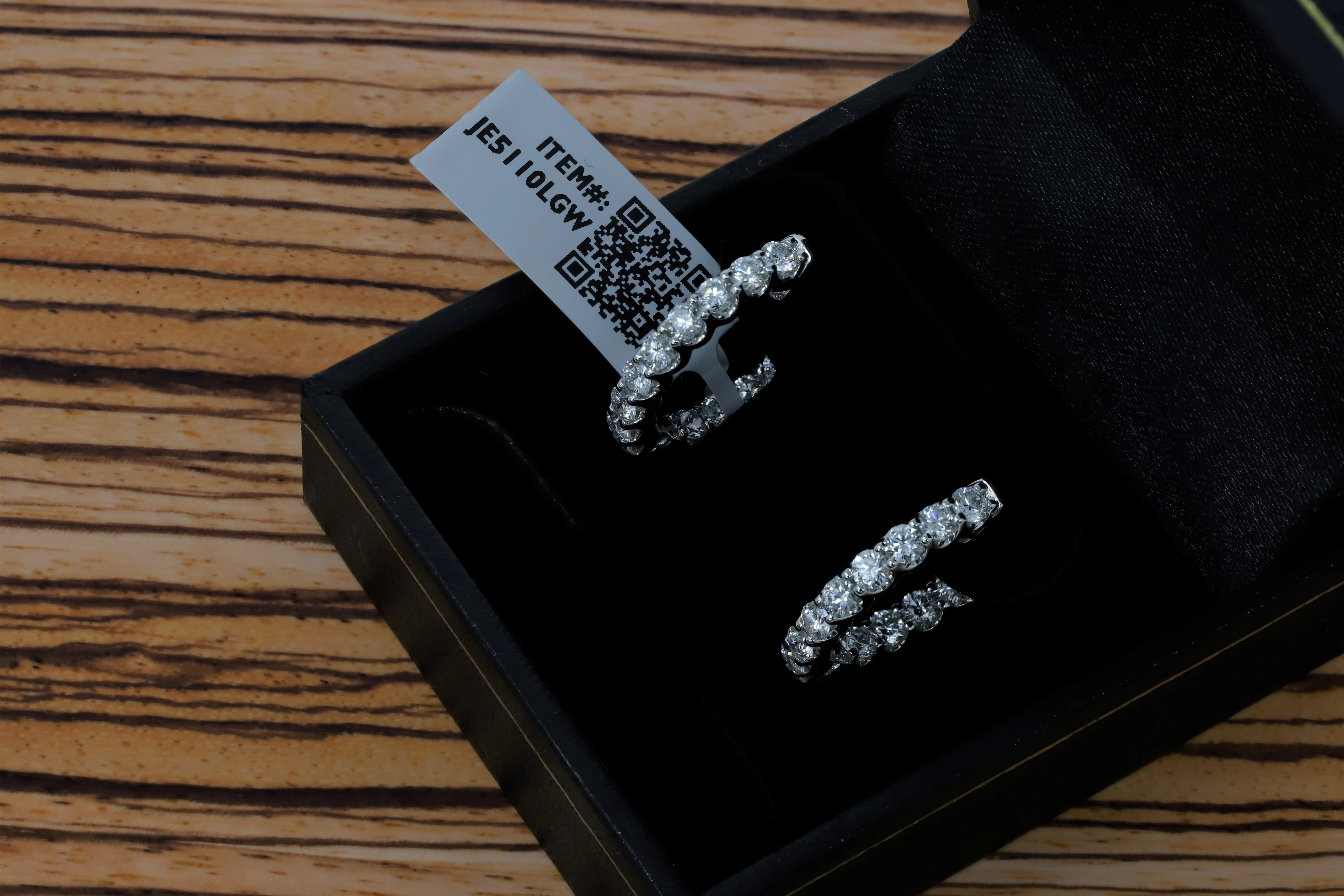 14K White Gold Lab Grown Diamond 1-3/8 Ct Hoop Earrings.  IGI Certified  G-H  VS1-VS2, 1.5cm Diameter - Image 7