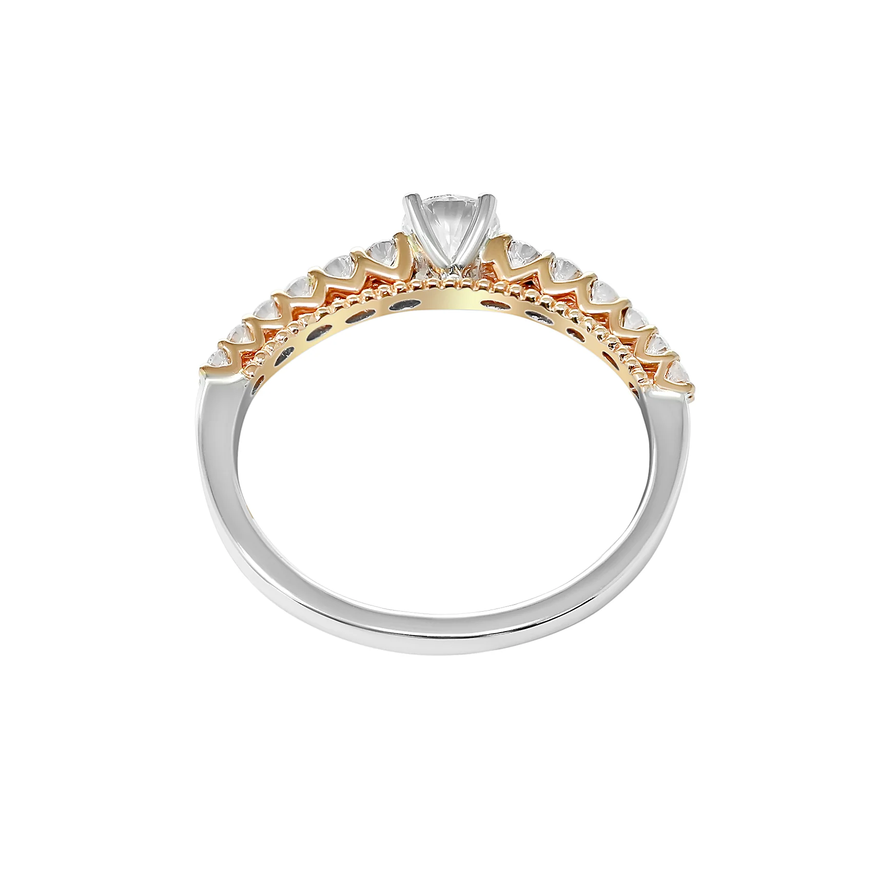 14K Two tone Gold Lab Grown Diamond 1/2 Ct Ring, Size 7, IGI Certificate - Image 3