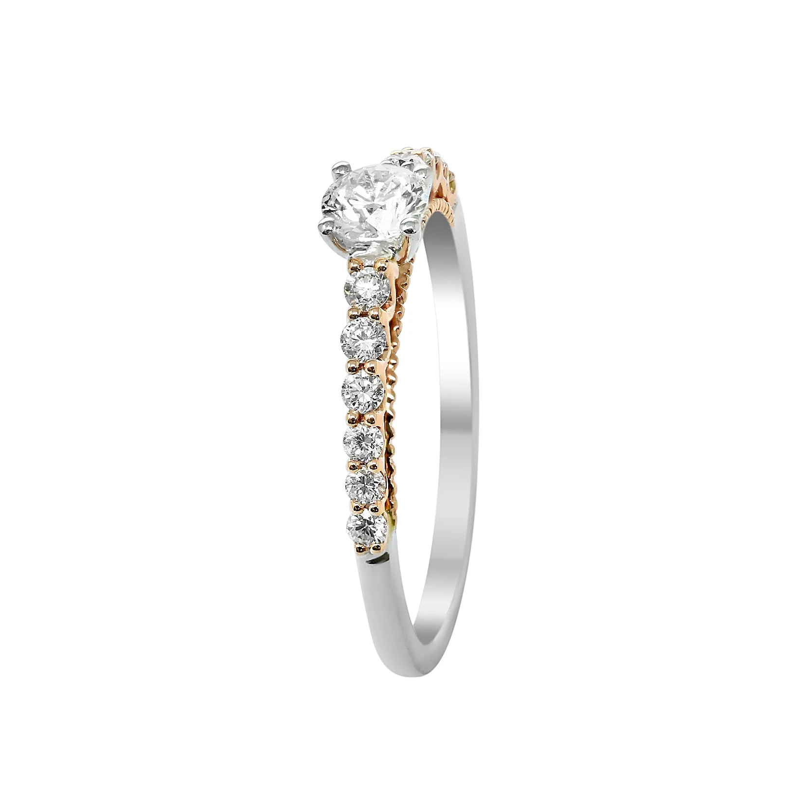 14K Two tone Gold Lab Grown Diamond 1/2 Ct Ring, Size 7, IGI Certificate - Image 4