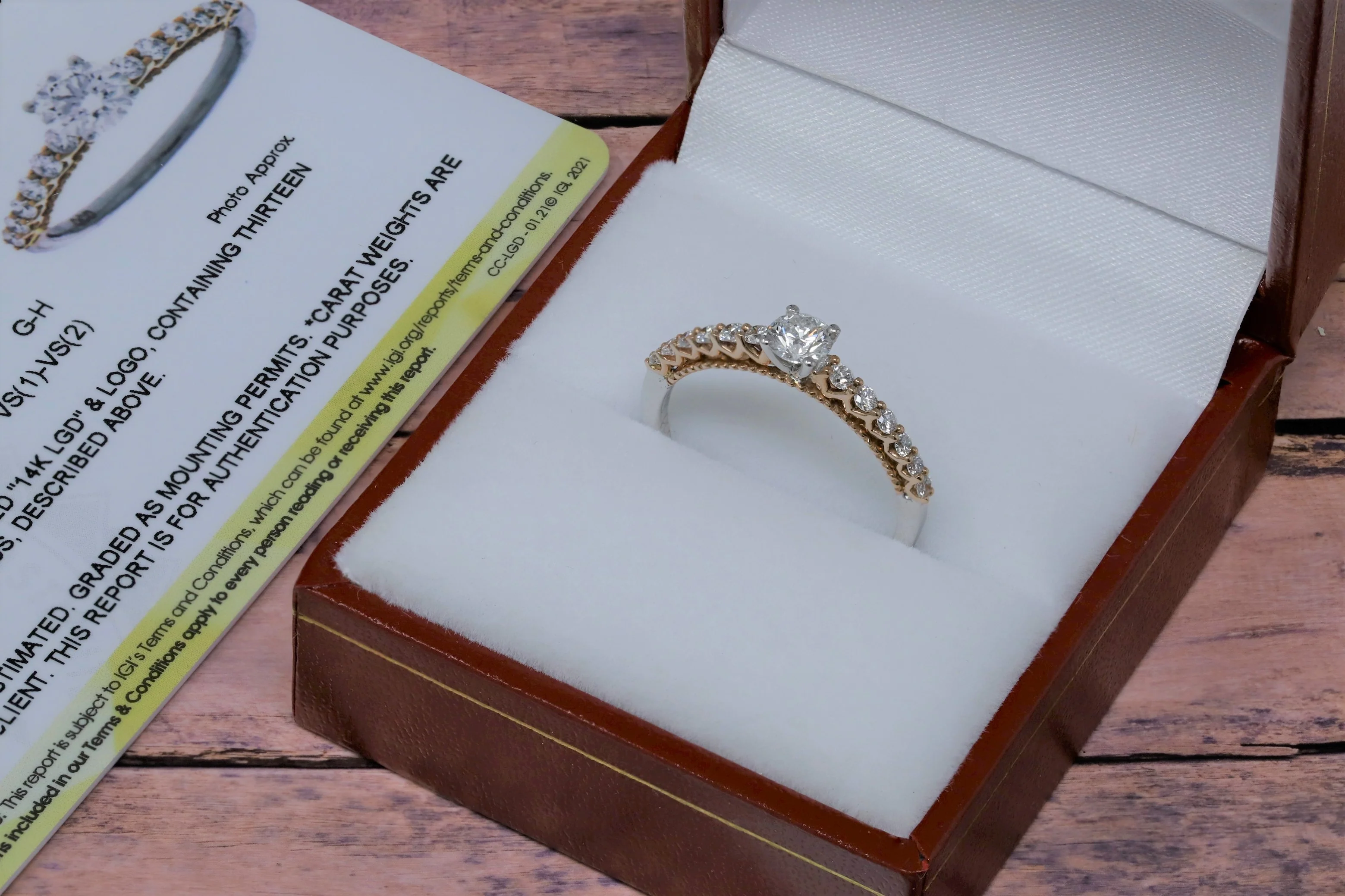14K Two tone Gold Lab Grown Diamond 1/2 Ct Ring, Size 7, IGI Certificate - Image 6