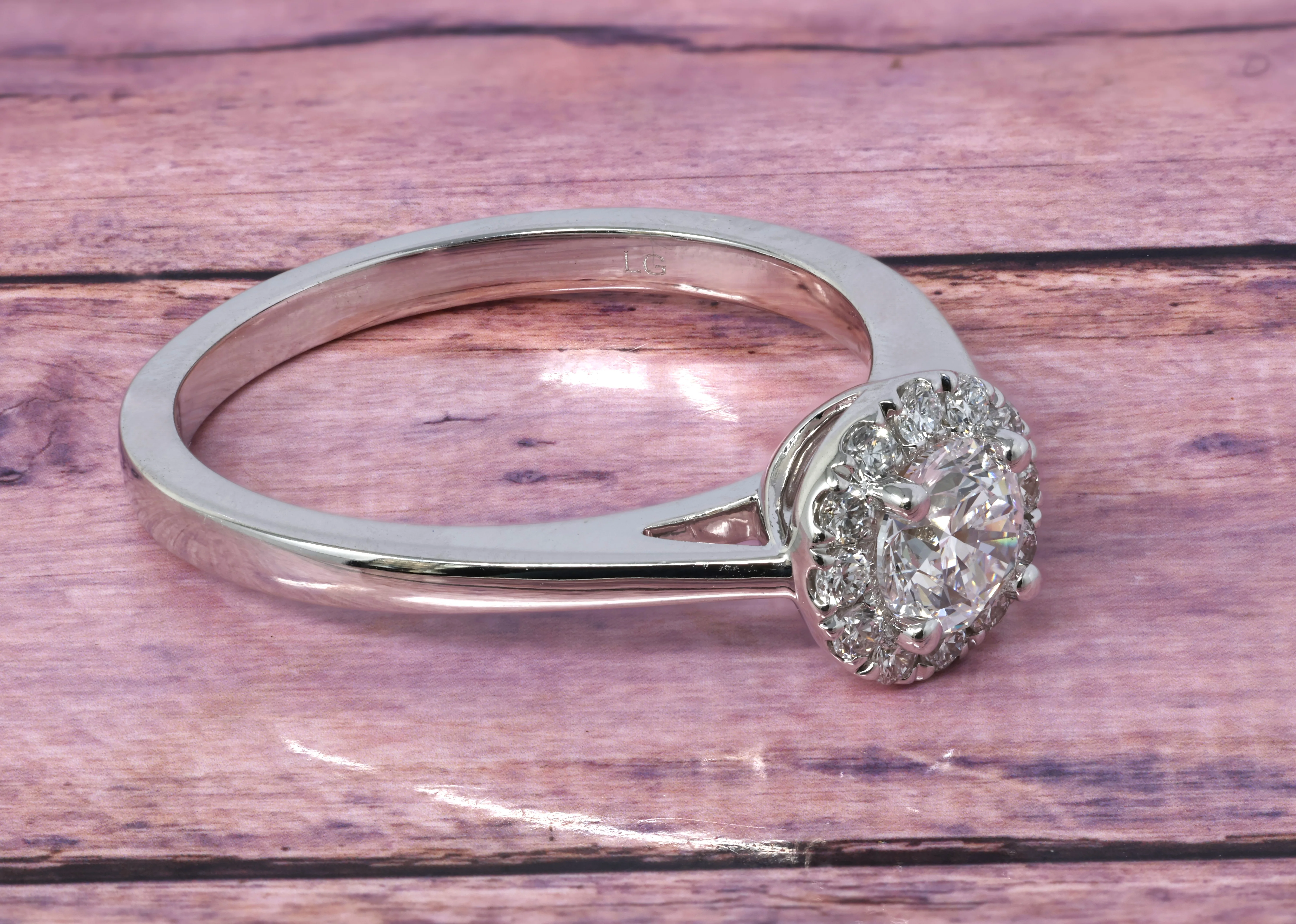 14K White Gold Lab Grown Diamond 5/8 Ct Ring - Image 2