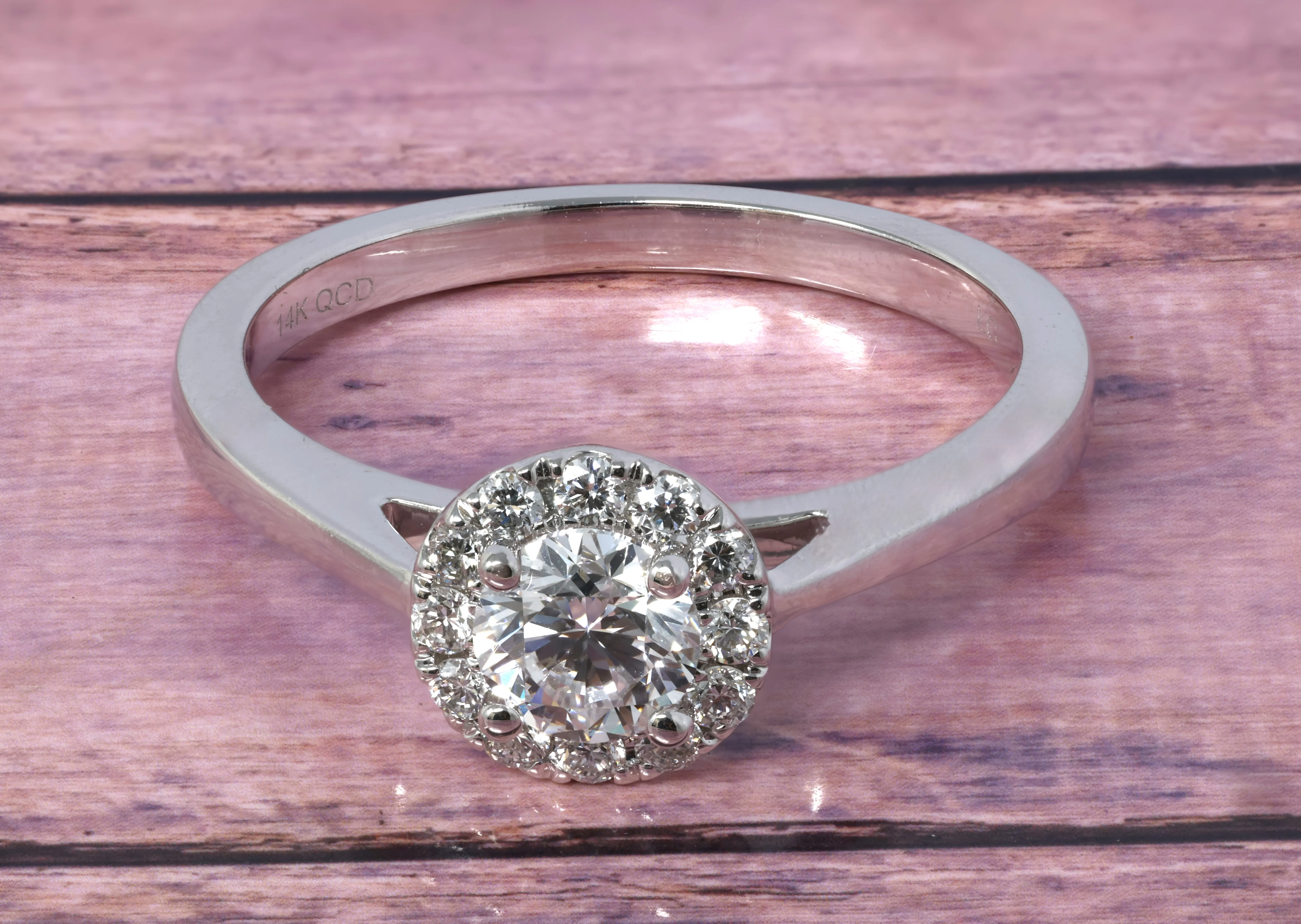 14K White Gold Lab Grown Diamond 5/8 Ct Ring - Image 3