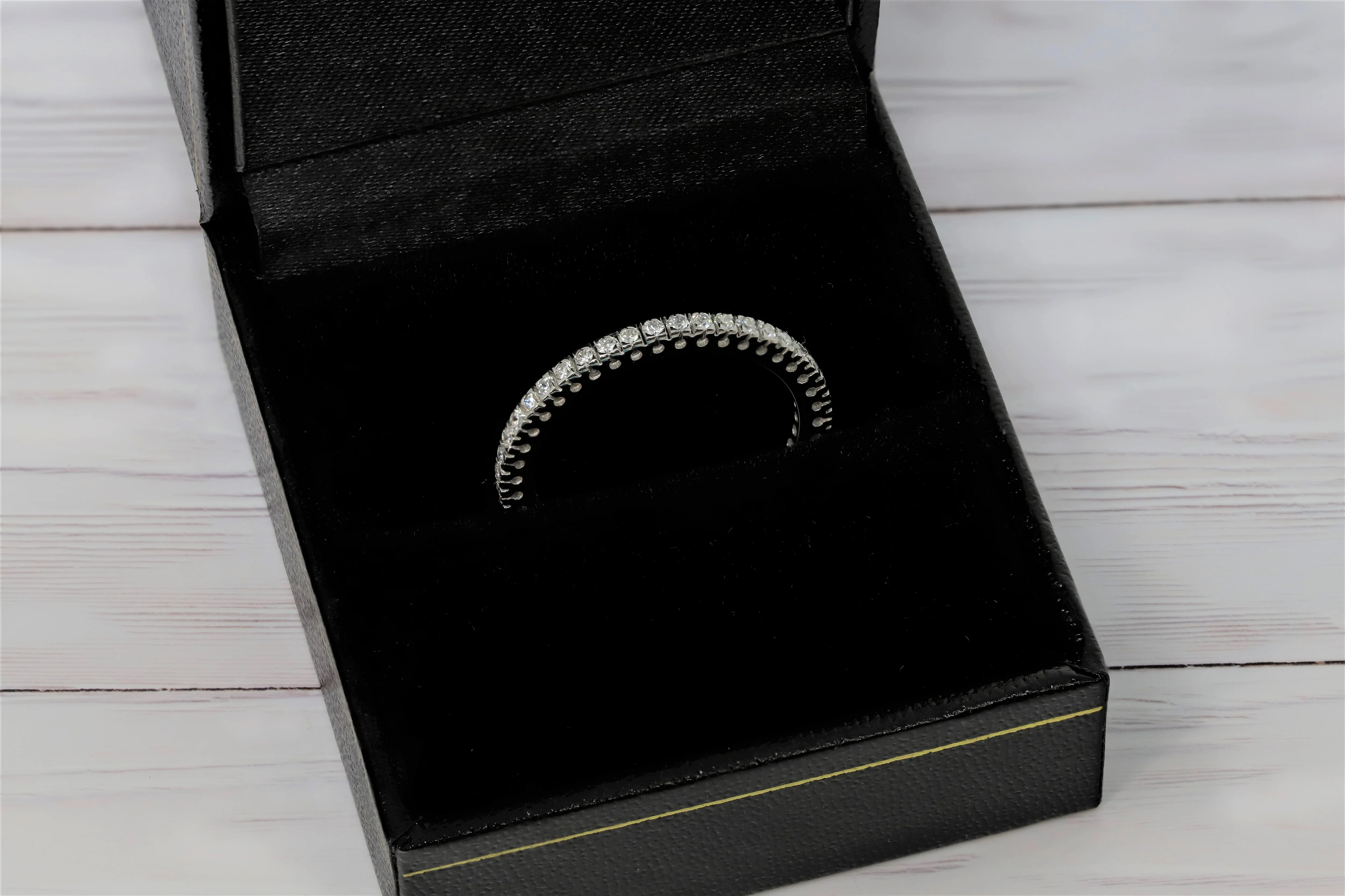 14K White Gold Lab Grown Diamond 1/2 Ct Eternity Band Ring, Size 7 IGI Certificate - Image 7