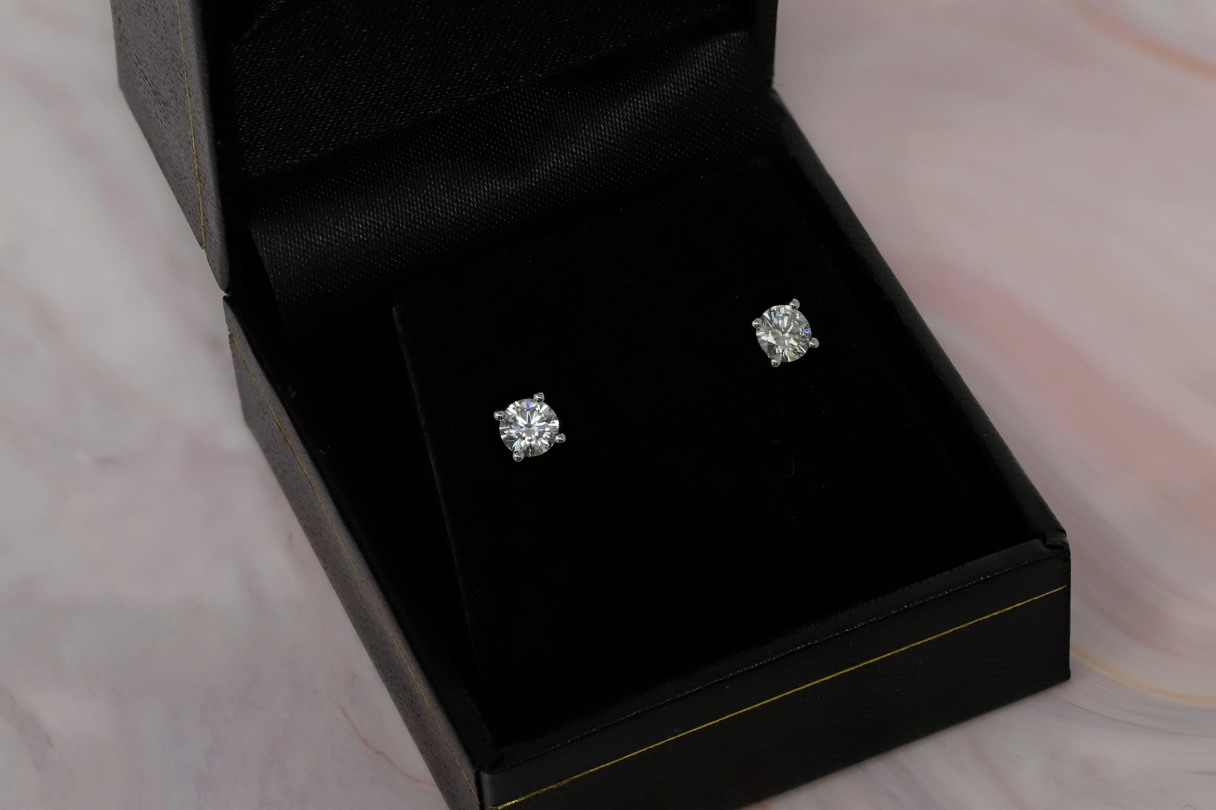 14K White Gold Lab Grown Diamond 1/2 Ct Stud Earrings. G-H Color VS1-VS2 Clarity - Image 6