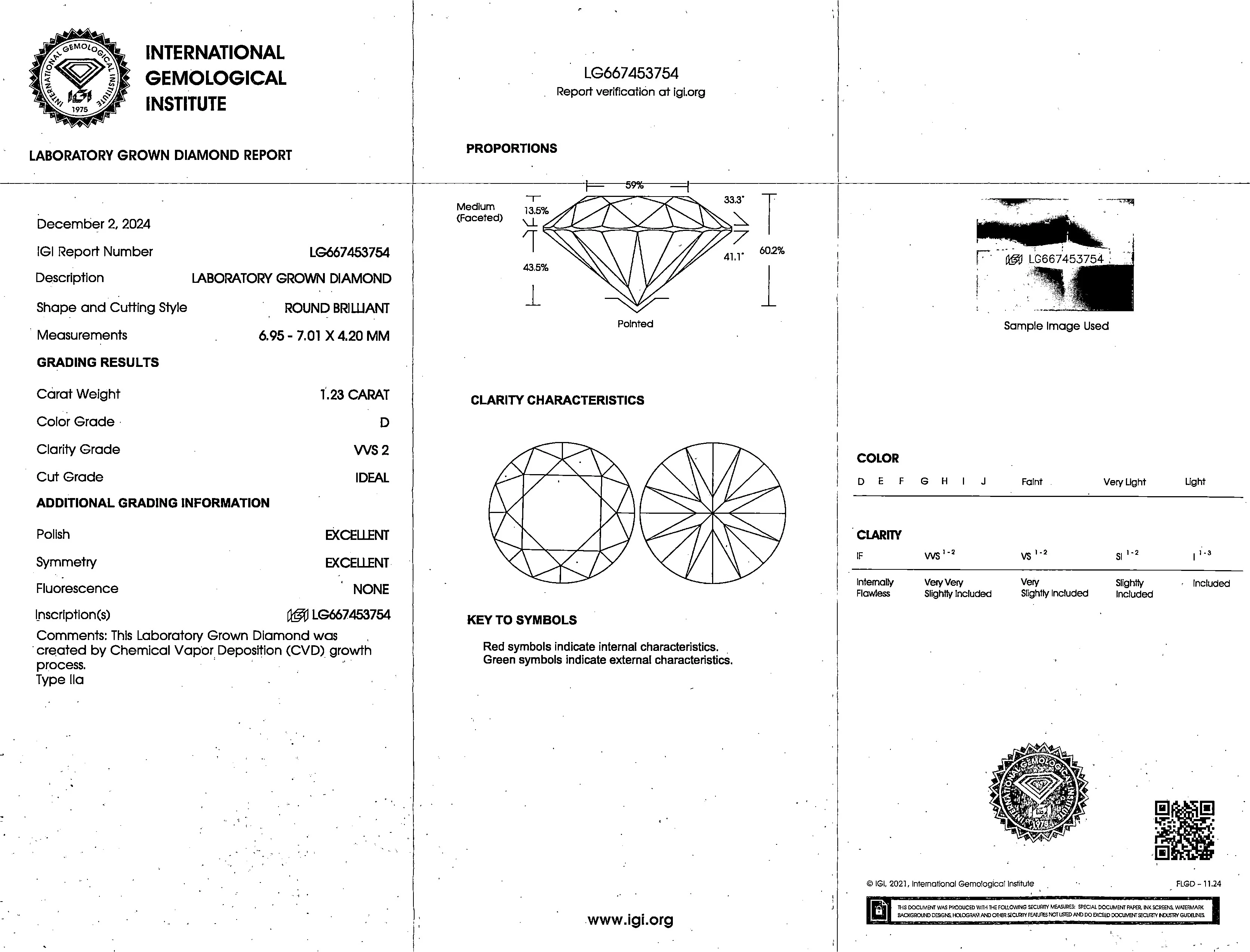 14K White Gold Lab Grown Diamonds 2-1/2 Ct Stud Earrings with IGI Certificate - Image 5