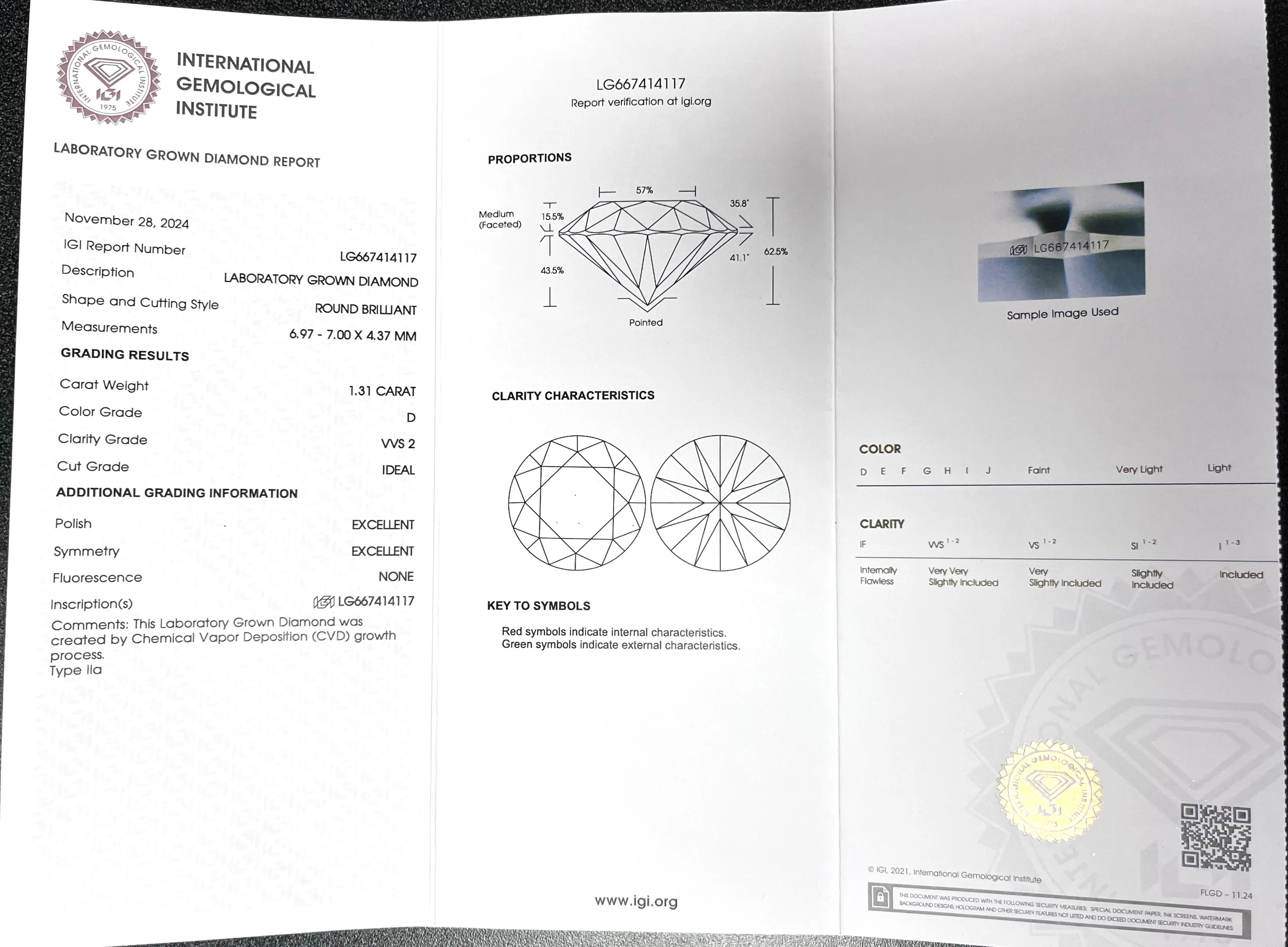 14K White Gold Lab Grown Diamonds 2-5/8 Ct Stud Earrings, IGI Certified, Unisex Jewelry - Image 4