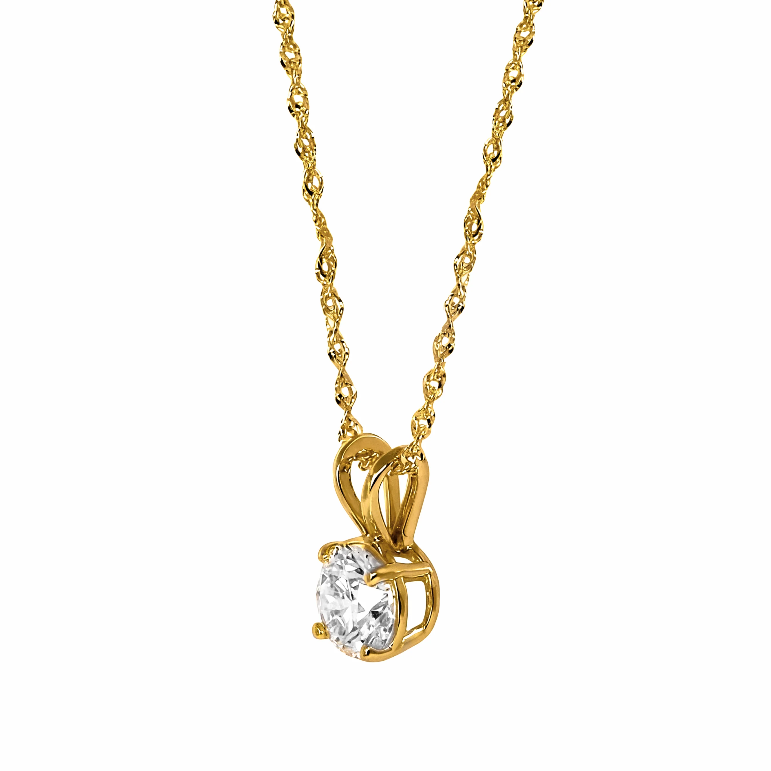 14K Yellow Gold Lab Grown Diamond 1.28 Ct Solitaire Pendant Necklace with IGI Certificate - Image 3