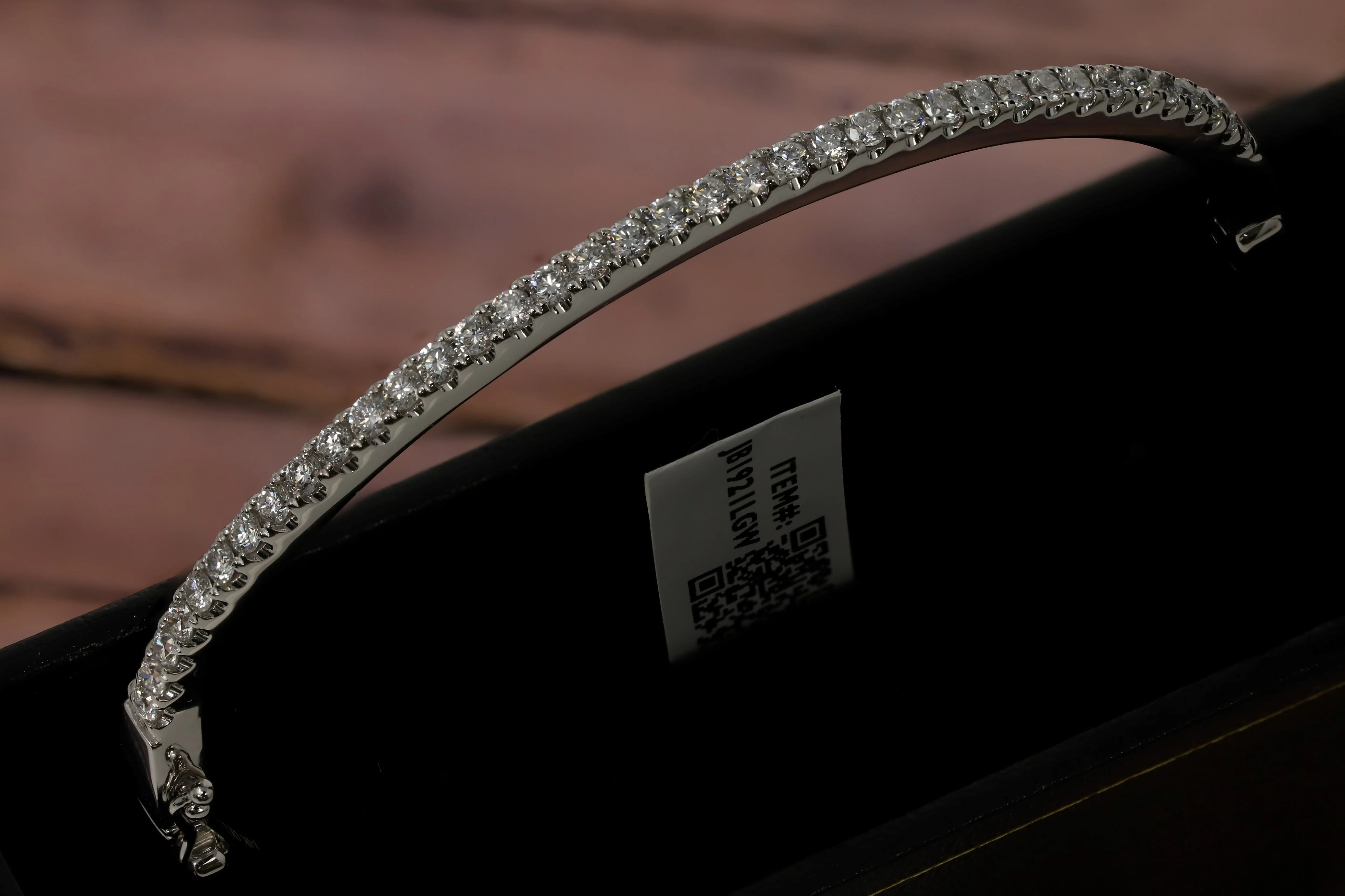 14K White Gold Lab Grown Diamond Bangle Bracelet VS1-VS2, G-H - Image 5