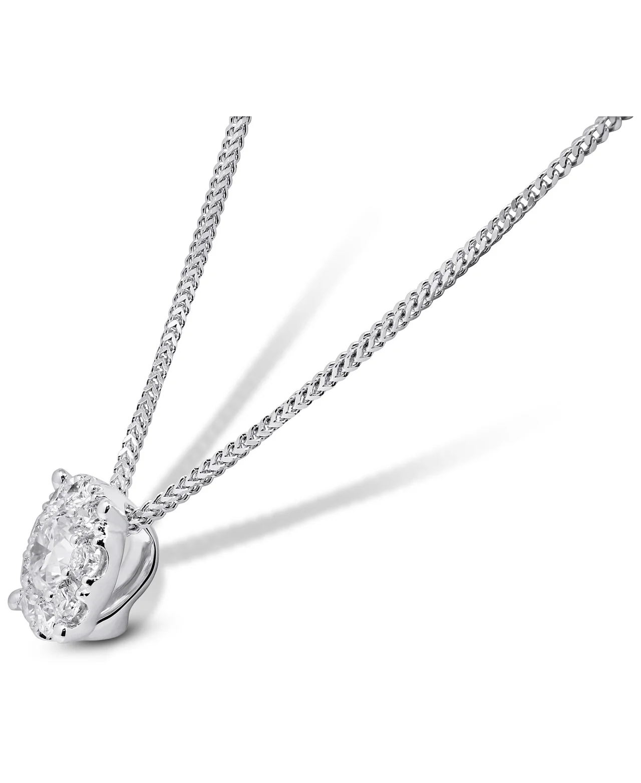 14K White Gold Lab Grown Diamond 7/8 Ct Necklace Pendant with IGI Certificate - Image 3
